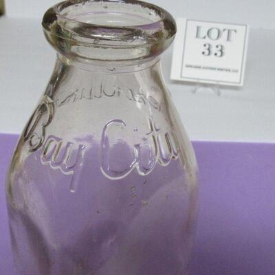 Vintage Bay City Servealike Milk Bottle 1 Qt