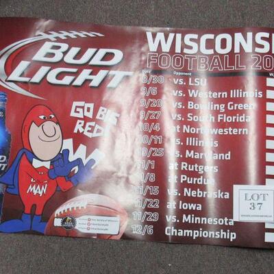 WI Badgers Bud Light 2014 Football Schedule - Neat Graphics