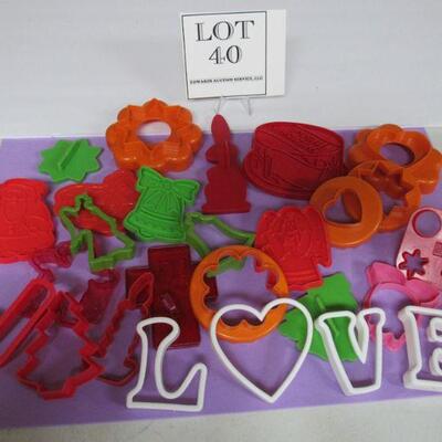 Large Lot of Plastic Cookie Cutters, Various Ages