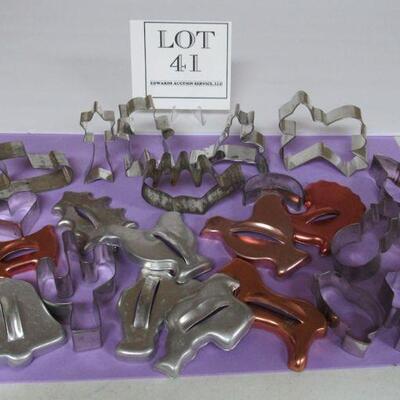 Lg Lot Misc Cookie Cutters Various Ages, Aluminum, Tin, 