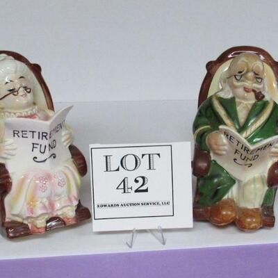 Lefton Pair Grandma & Grandpa Retirement Fund Banks
