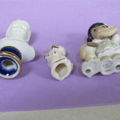 Vintage Nick Knacks, Josef Originals 3Yr Angel, Child's Bust, Enesco Girl, More