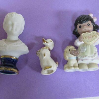 Vintage Nick Knacks, Josef Originals 3Yr Angel, Child's Bust, Enesco Girl, More