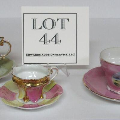 3 Miniature Vintage Cup and Saucer Sets