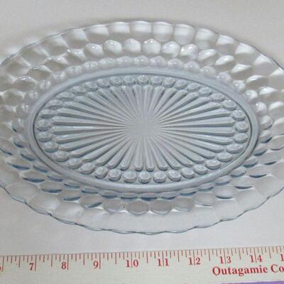 Large Blue Bubble Glass Platters