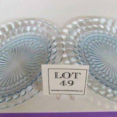 Large Blue Bubble Glass Platters