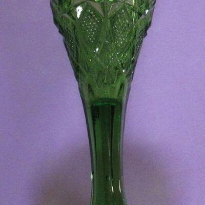 Vintage Pattern Glass & Pressed Glass, Heisey Relish, Oil Bottle, Green Vase, Green Snake Vase, Pattee Cross Creamer