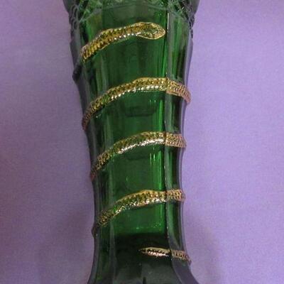 Vintage Pattern Glass & Pressed Glass, Heisey Relish, Oil Bottle, Green Vase, Green Snake Vase, Pattee Cross Creamer