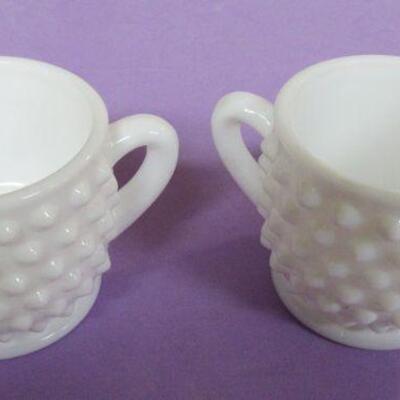 Fenton Hobnail S/CR, Fostoria American Ashtray, Westmoreland Grapes Ashtray and Floral Napkin Ring