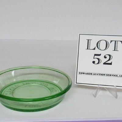 Depression Glass Green Advertising Chicken Waterer Oakes Mfg Co, Tipton, IN