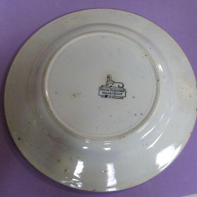 Meissen Cauldon England Blue Onion Soup Bowl & Maastricht Holland Plate