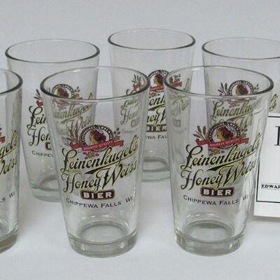 Set of 6 Never Used Leinenkugels Beer Glasses Super Condition