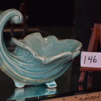 McCoy 1940 Cornucopia Planter - Aqua 