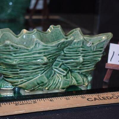 McCoy 1960 Double Green Cornucopia Planter 