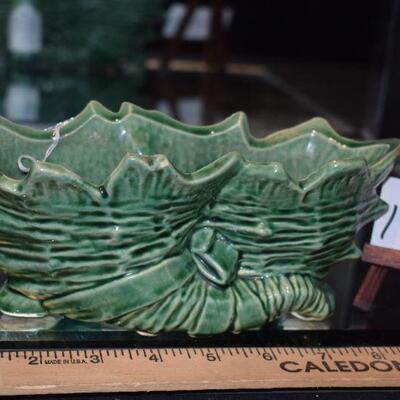 McCoy 1960 Double Green Cornucopia Planter 