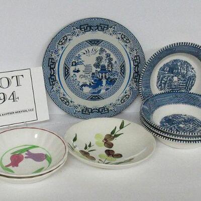 Tin Top Blue Willow Trivet, C&I Small Bowls, Blue Ridge and SPI Small Bowls
