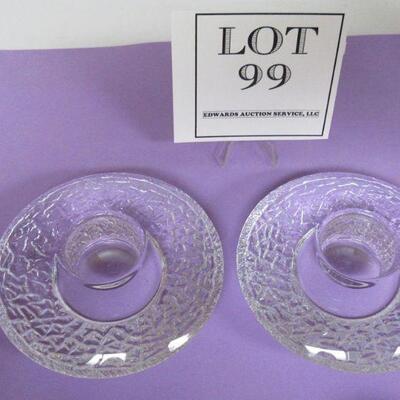 Pair Orrifors Sweden Candle Holders Unsigned