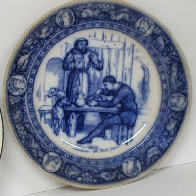 2 Large Decorative Plates, Ridgewood, England, and Blue Ivanhoe, Early Wedgwood