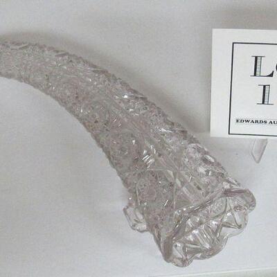 Nice Large Pressed Glass Cornucopia Vase