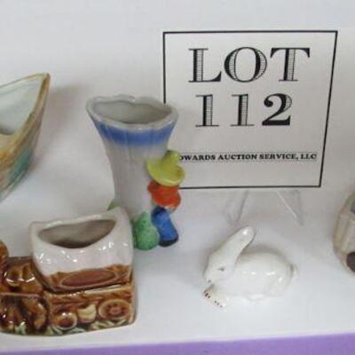 Lot of Misc Figures, Tiny Vases and Horse Wagon Toothpick Holder