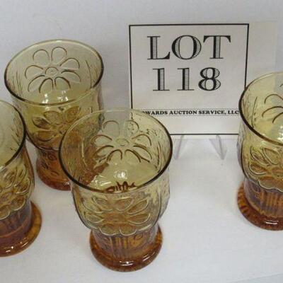 1970s Mod Flower Power Daisy Juice Glasses