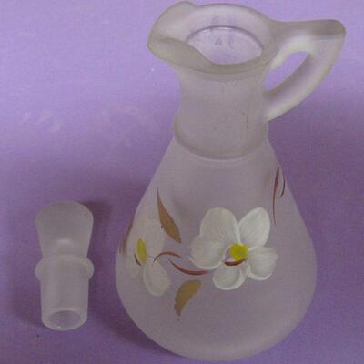 2 Anchor Hocking Green Meadow Soup Bowls, Hazel Atlas MCM Frosted Cruet Original Stopper