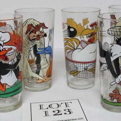 Set of 5 Pepsi Cartoon Tumblers 1976 Loony Tunes