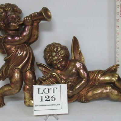 Huge Vintage 1963 Syroco Angel Plaques