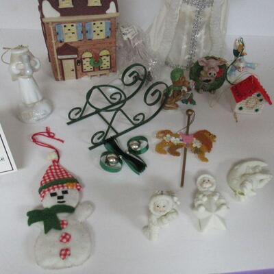 Lot of Contemporary Christmas Stuff, Santa Tree Topper, Dept 56 House, Misc Ornaments, More