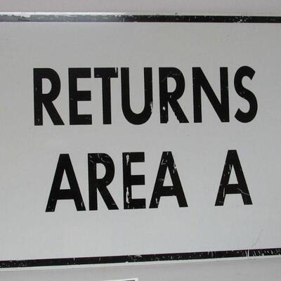 Metal Sign Returns Area A
