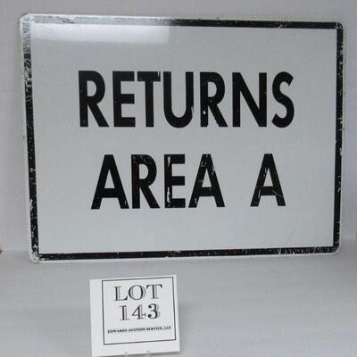 Metal Sign Returns Area A