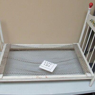 Antique Doll Bed With Wire Insert, Folds Shut