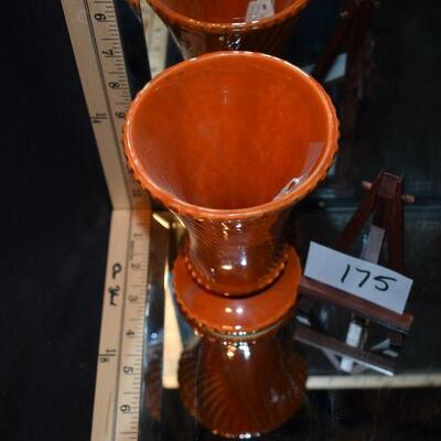 McCoy 1962 Orange Swirl Vase 
