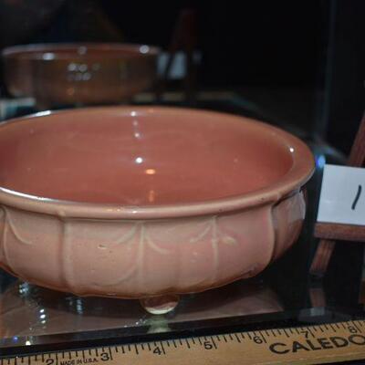 McCoy 1945 Peach Colored Footed Flower Bowl 