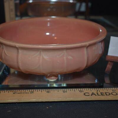McCoy 1945 Peach Colored Footed Flower Bowl 