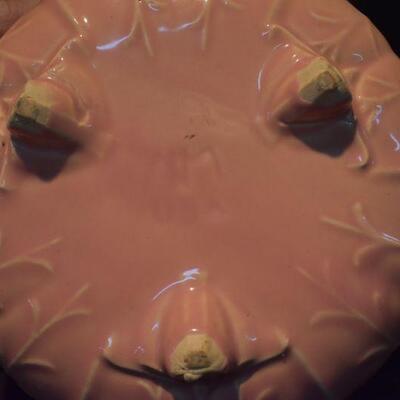 McCoy 1945 Peach Colored Footed Flower Bowl 