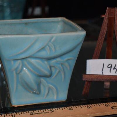 McCoy 1940 Blue Square Vase 