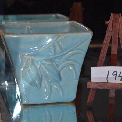 McCoy 1940 Blue Square Vase 