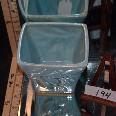 McCoy 1940 Blue Square Vase 