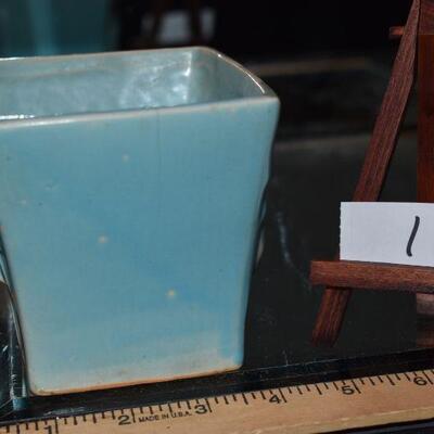 McCoy 1940 Blue Square Vase 