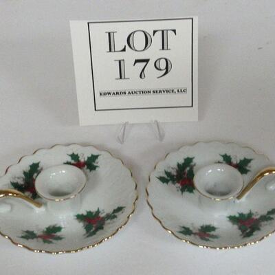 Lefton Holly CandleHolder Pair