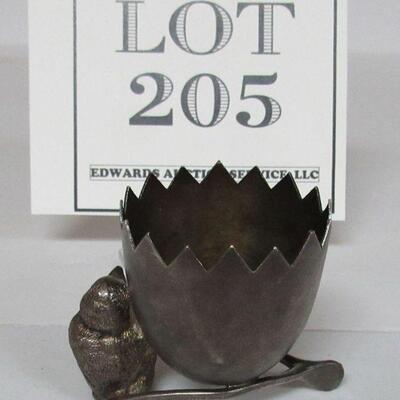 Antique Silver Plate Best Wishes Bird Toothpick Holder