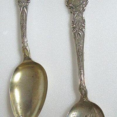 2 Antique Sterling Spoons Pennsylvania & Ohio