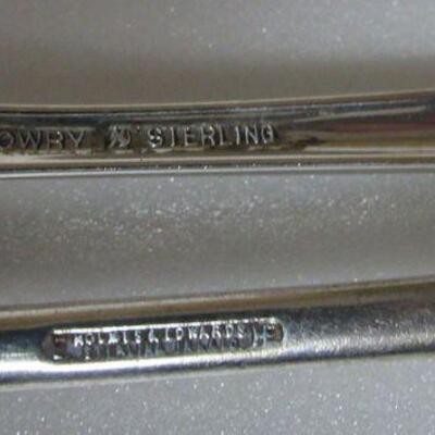 2 Antique Sterling Spoons Dowry Soup & Holmes & Edwards Teaspoon
