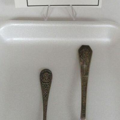 Columbian Expo Silver Plated Spoon & Chicago World's Fair Silver Plated Black Partridge Native American Indian Spoon