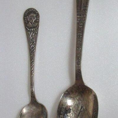 Columbian Expo Silver Plated Spoon & Chicago World's Fair Silver Plated Black Partridge Native American Indian Spoon