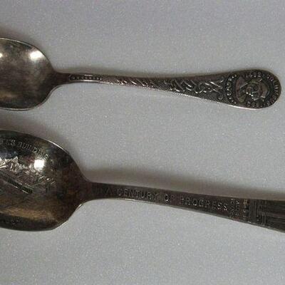 Columbian Expo Silver Plated Spoon & Chicago World's Fair Silver Plated Black Partridge Native American Indian Spoon