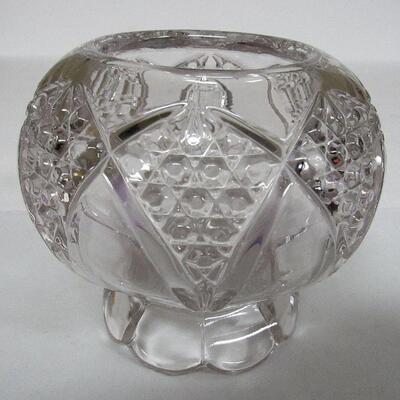 Small Pressed Glass Rose Bowl