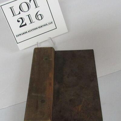Primitive Wood and Tin Chopper Scraper