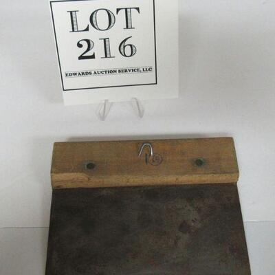 Primitive Wood and Tin Chopper Scraper